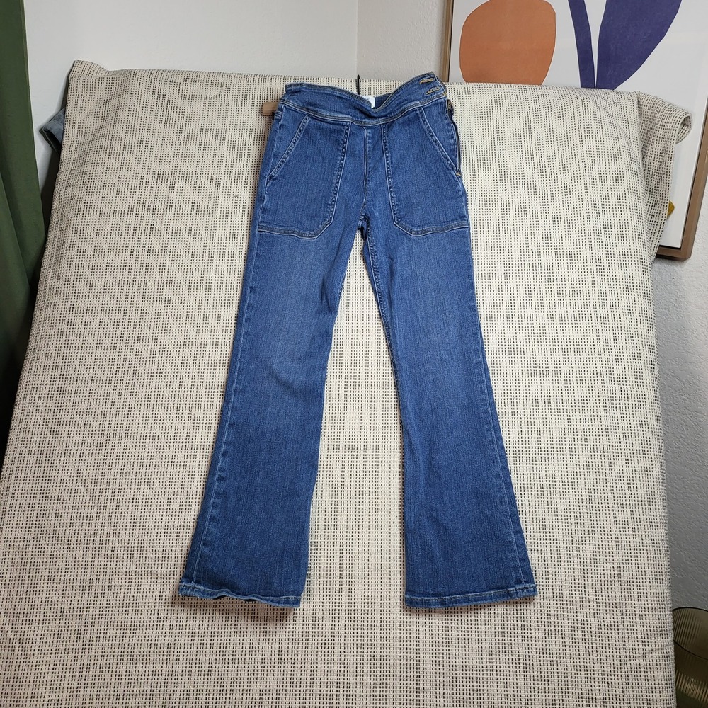 Frame Jeans Womens 25 Blue Flare High Rise Side Zip Pockets Retro Denim Pants